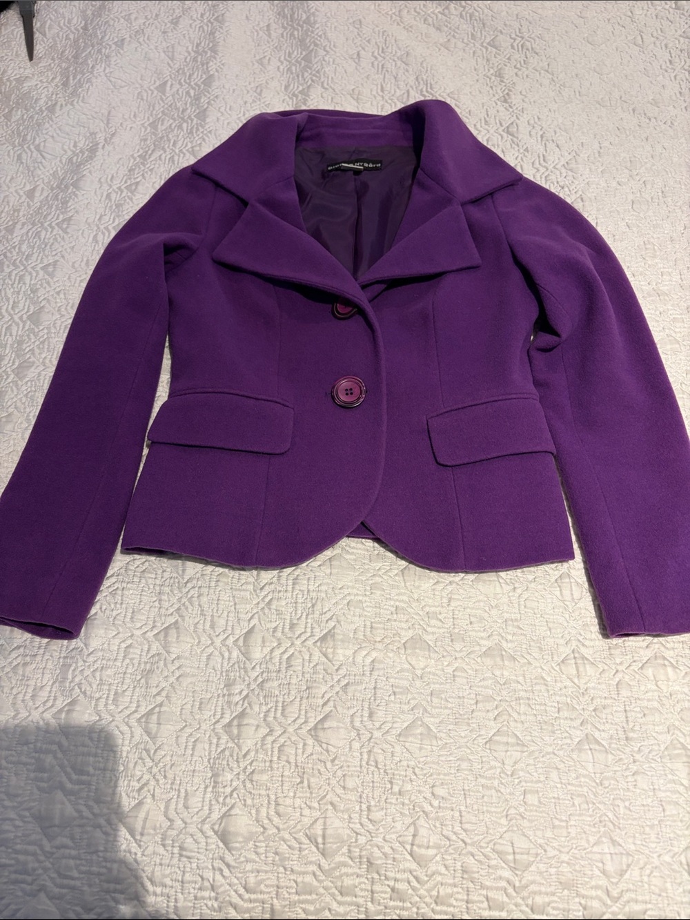 Bianca Nygard Women's Purple Tailored Cropped Blazer